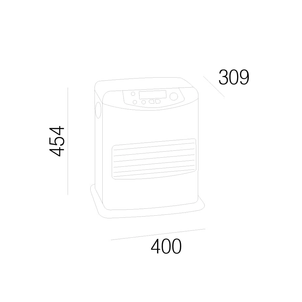 Stufa a combustibile liquido modello Inverter 3026 colore grigio, 400x309x454 mm
