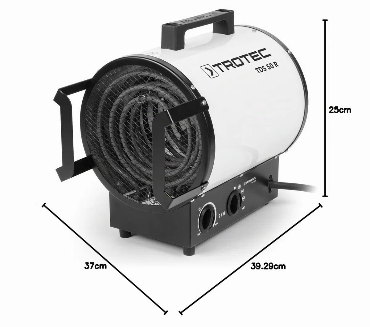 Trotec TDS 50 R - Riscaldatore elettrico, 9 kW, Bianco