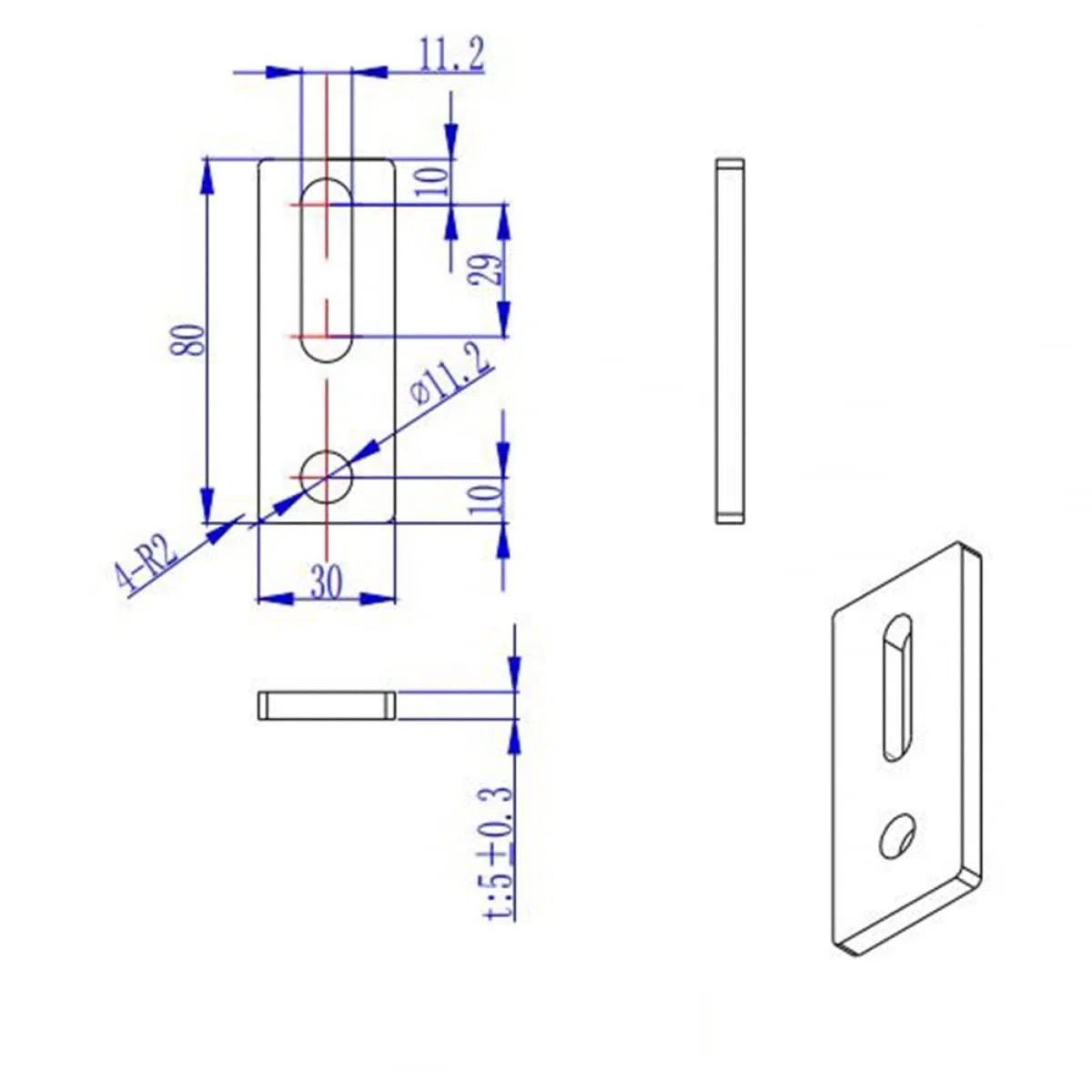 RANRAO Pannello Solare Accessori Fotovoltaici, Energia Solare Adattatore Piatta/Adattatore Piastra M10 Acciaio A2 per Gancio Bulloni M10