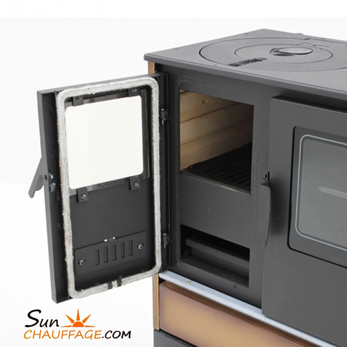 Fornello Legno con Forno Riscaldamento singolo Versi Sannover 8 kW Bordeaux