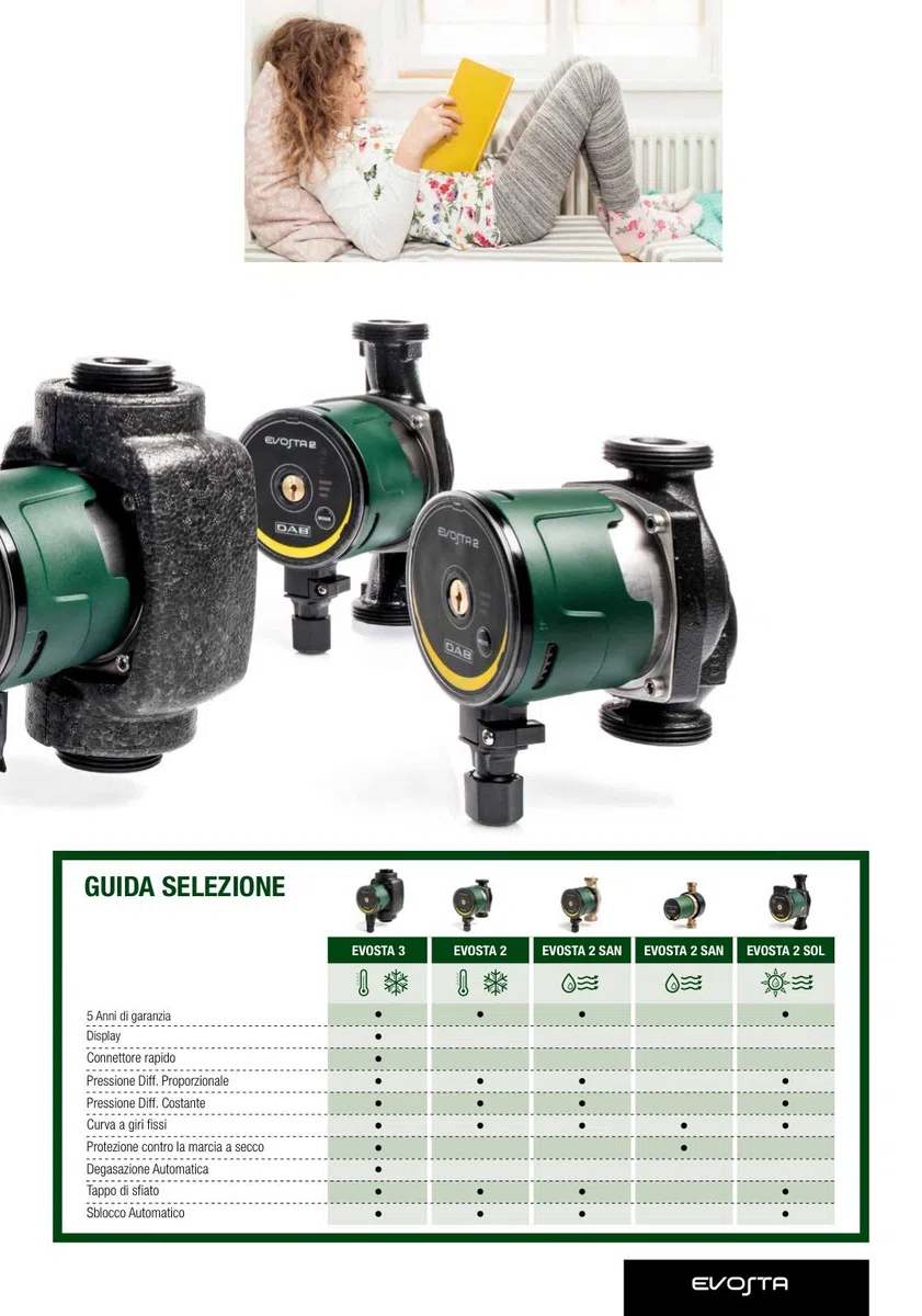 DAB EVOSTA 2 20-75/130 SOL 1” ½ (Attacchi Bocchettone 1” ½ x 1") Circolatore elettronico per impianti di riscaldamento a pannelli solari termici domestici e residenziali.