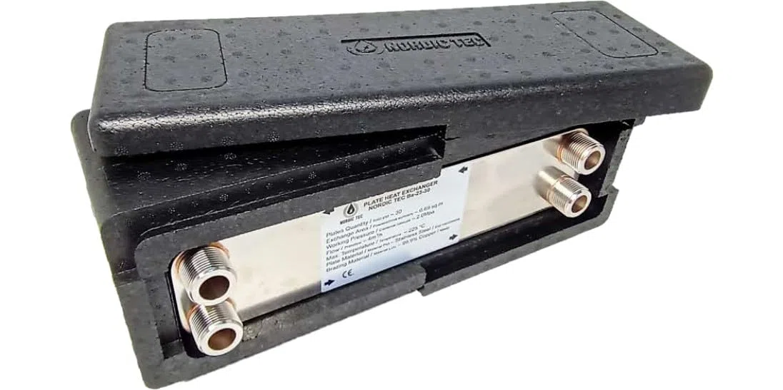 Nordic Tec Ba-23-30 - Scambiatore di calore in acciaio INOX, 30 piastre da 125 kW, 3/4", con isolamento