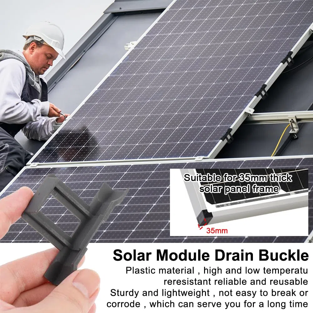 mizikuu 20 Pezzi Clip per lo Scarico Dell'acqua del Pannello Solare, 35 mm Clips Drenaggio Pannello Fotovoltaico Clip Rimozione del Fango Clip per Drenaggio Dell'acqua per Pannelli Solari PV