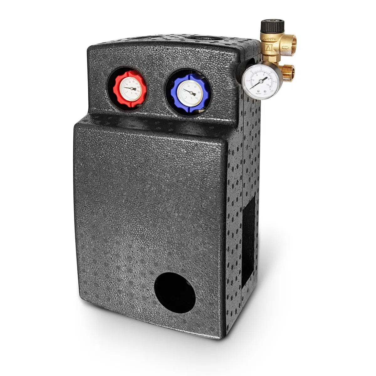 SUNEX® Gruppo pompa per impianto termico solare GPS UPM3 15-75 pompa di circolazione – Stazione solare ad alta efficienza energetica con regolatore di flusso e gruppo di sicurezza, ¾″ AG, fino a 110 °