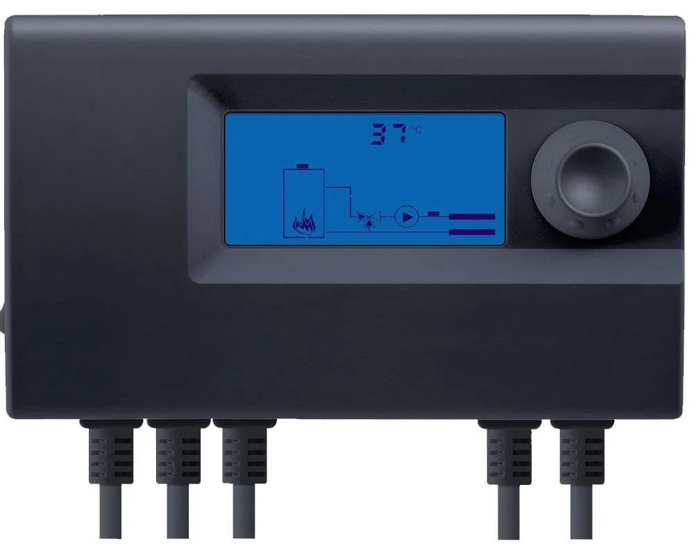 Euroster 11M - Controllo del mixer a 3 vie, pompa di circolazione 230 V, regolazione PI, LCD IP40, montaggio a parete, regolatore del circuito di riscaldamento