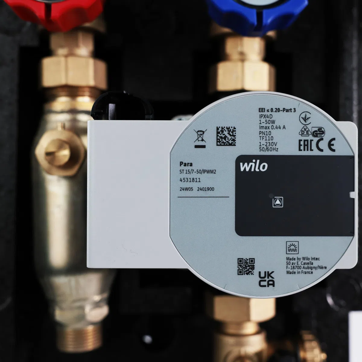 SUNEX Gruppo pompa per impianto termico solare GPS PWM con pompa elettronica WILO Para a risparmio energetico – Stazione solare con regolatore di flusso e gruppo di sicurezza, ¾″ AG, fino a 110 °C