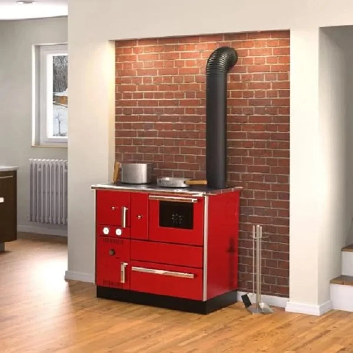 Fornello cottura a legna (7,44 kW) + Caldaia (20,1 kW) Sannover 27 kW – Bordeaux