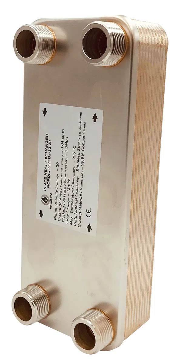 Nordic Tec Ba-32-20 - Scambiatore di calore in acciaio INOX, 20 piastre da 125 kW