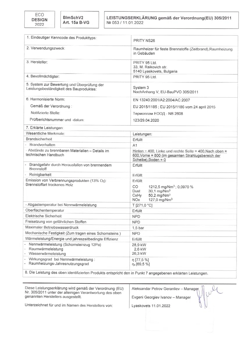 Caldaia per riscaldamento centralizzato a legna NS26