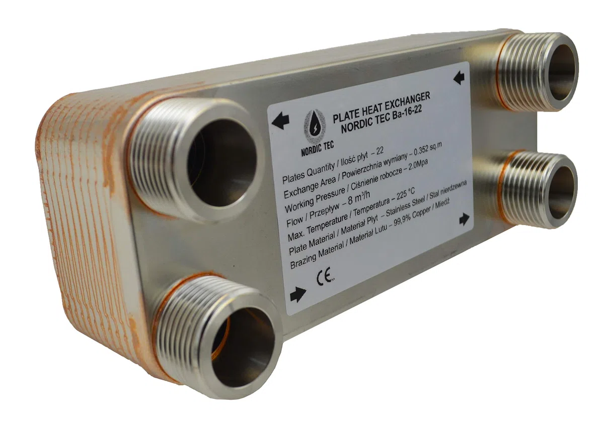 Nordic Tec Ba-16-22 - Scambiatore di calore in acciaio INOX, 22 piastre da 100 kW