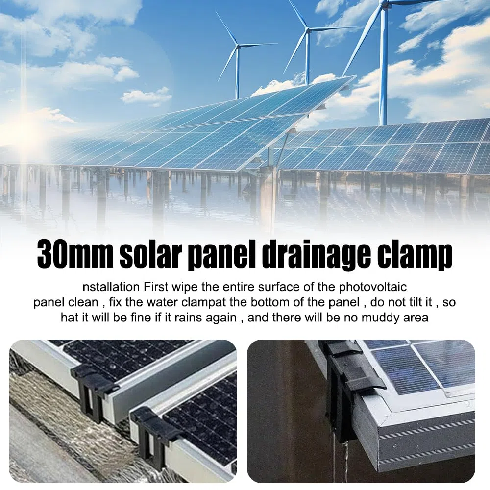 mizikuu 20 Pezzi Clip per lo Scarico Dell'acqua del Pannello Solare, 35 mm Clips Drenaggio Pannello Fotovoltaico Clip Rimozione del Fango Clip per Drenaggio Dell'acqua per Pannelli Solari PV