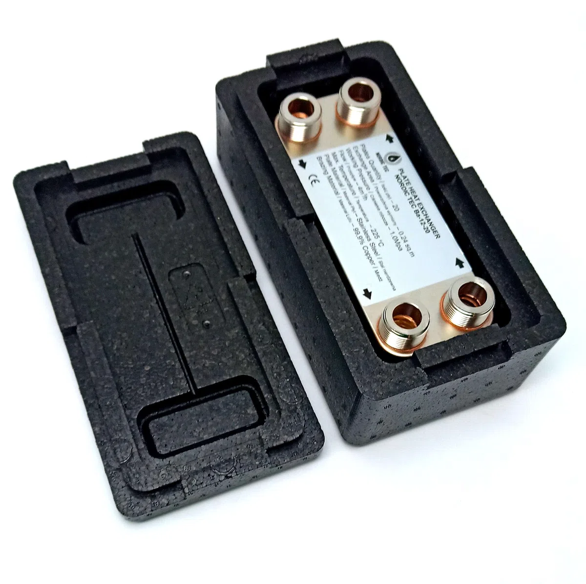 Nordic Tec Ba-12-20 - Scambiatore di calore in acciaio INOX con isolamento, 20 piastre da 45 kW 3/4"