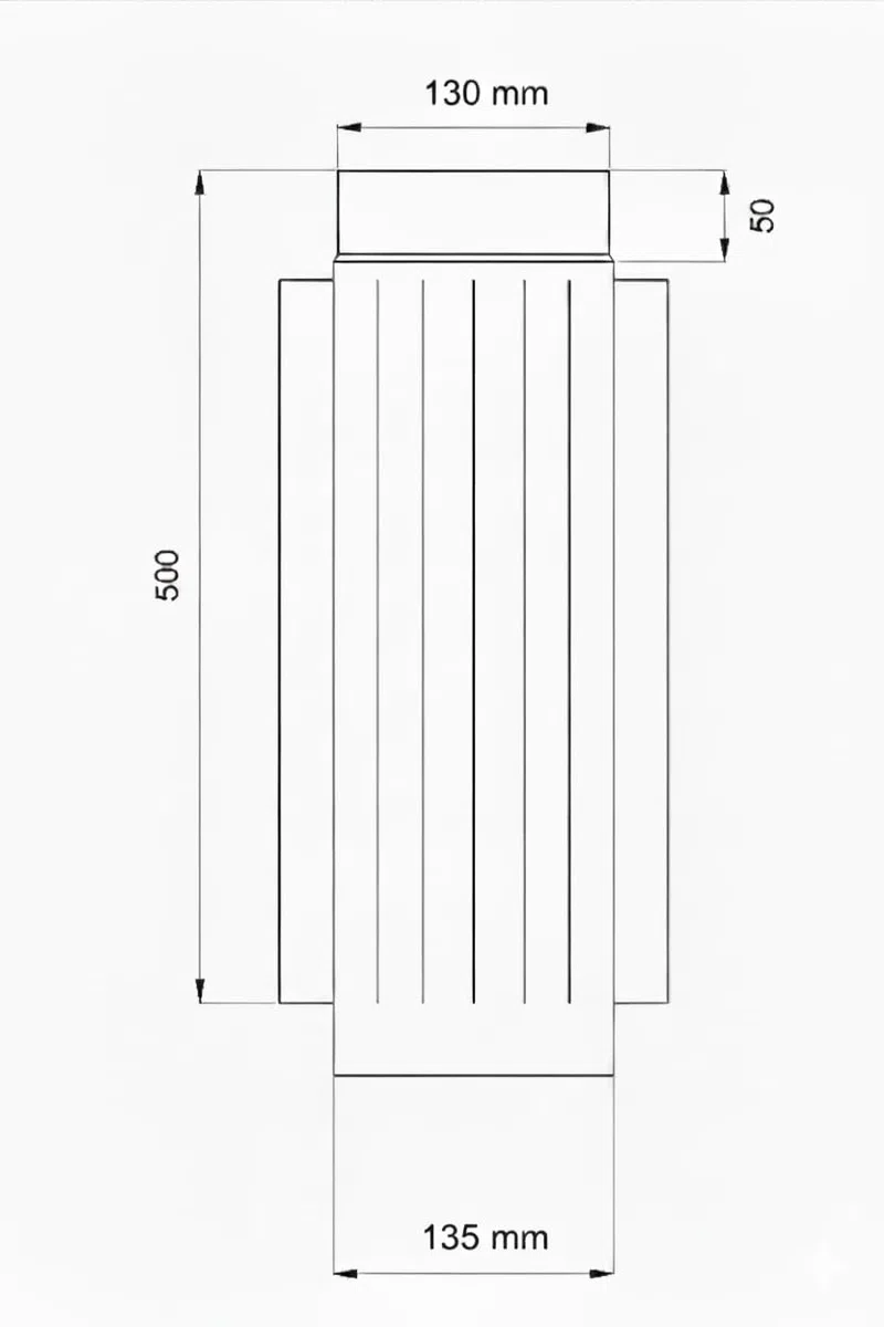 Radiatore a gas di scarico, Ø 130 mm, scambiatore di calore, canna fumaria, radiatore con nervature, recupero del calore di scarico, nero, per forni a combustibile solido, resistente al