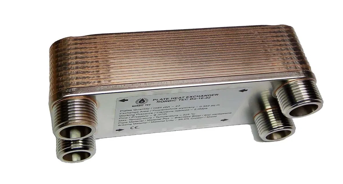 Nordic Tec Ba-16-22 - Scambiatore di calore in acciaio INOX, 22 piastre da 100 kW