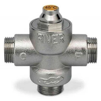 RIVER - MINIECO SOLAR Valvola deviatrice termostatica a 3 vie da 3/4" con taratura fissa 45°C RIVER - R00401